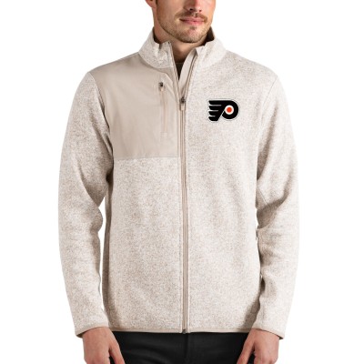 Кофта на молнии Philadelphia Flyers Antigua Fortune - Oatmeal