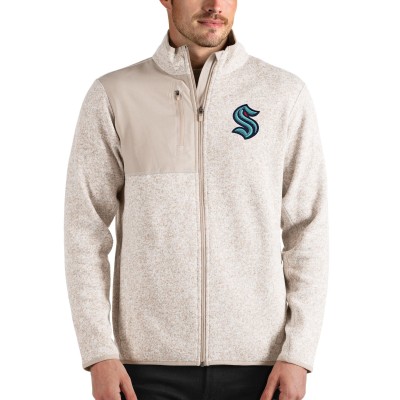 Кофта на молнии Seattle Kraken Antigua Fortune - Oatmeal