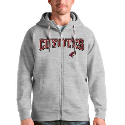 Толстовка на молнии Arizona Coyotes Antigua Wordmark Victory - Heathered Gray - оригинальные толстовки Аризона Койотис
