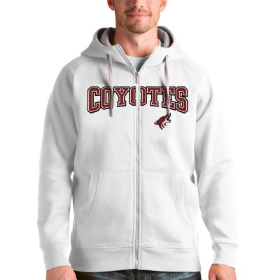 Толстовка на молнии Arizona Coyotes Antigua Wordmark Victory - White - оригинальные толстовки Аризона Койотис