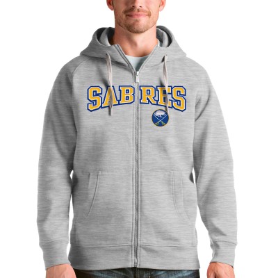 Толстовка на молнии Buffalo Sabres Antigua Wordmark Victory - Heathered Gray