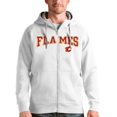 Толстовка на молнии Calgary Flames Antigua Wordmark Victory - White