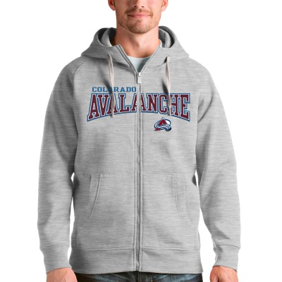 Толстовка на молнии Colorado Avalanche Antigua Wordmark Victory - Heathered Gray