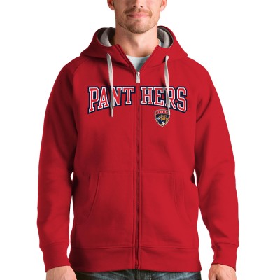 Толстовка на молнии Florida Panthers Antigua Wordmark Victory - Red - оригинальные толстовки Флорида Пантерз