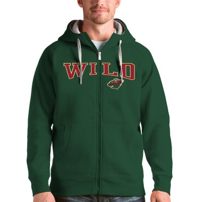 Толстовка на молнии Minnesota Wild Antigua Wordmark Victory - Hunter Green - оригинальные толстовки Миннесота Уайлд