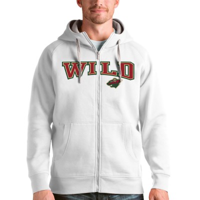Толстовка на молнии Minnesota Wild Antigua Wordmark Victory - White - оригинальные толстовки Миннесота Уайлд