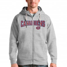 Толстовка на молнии Montreal Canadiens Antigua Wordmark Victory - Heathered Gray