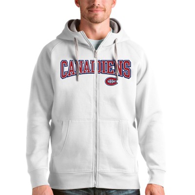 Толстовка на молнии Montreal Canadiens Antigua Wordmark Victory - White - оригинальные толстовки Монреаль Канадиенс