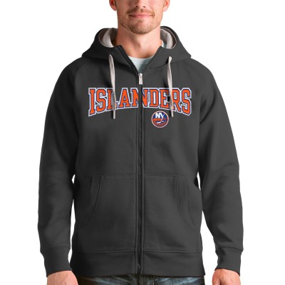 Толстовка на молнии New York Islanders Antigua Wordmark Victory - Charcoal