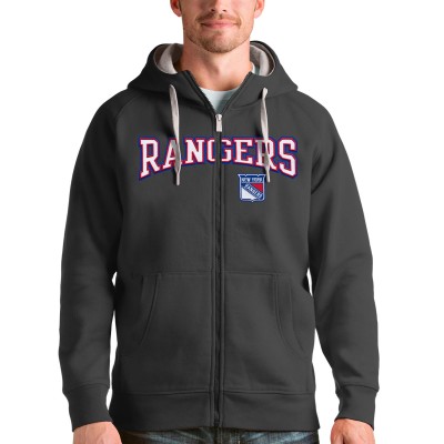Толстовка на молнии New York Rangers Antigua Wordmark Victory - Charcoal
