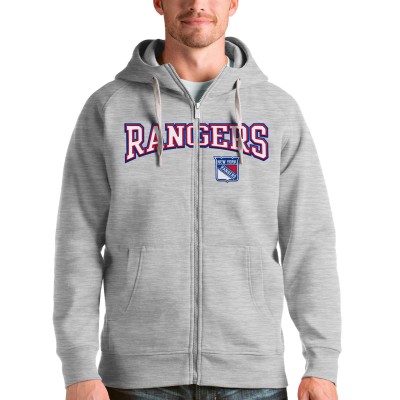 Толстовка на молнии New York Rangers Antigua Wordmark Victory - Heathered Gray