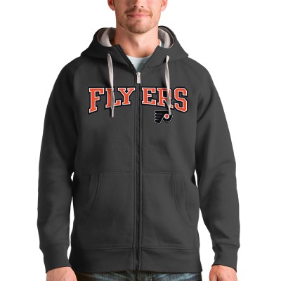 Толстовка на молнии Philadelphia Flyers Antigua Wordmark Victory - Charcoal