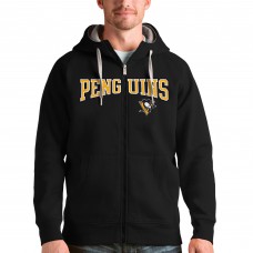 Толстовка на молнии Pittsburgh Penguins Antigua Wordmark Victory - Black