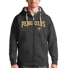 Толстовка на молнии Pittsburgh Penguins Antigua Wordmark Victory - Charcoal