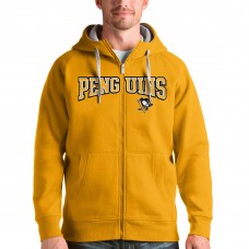 Толстовка на молнии Pittsburgh Penguins Antigua Wordmark Victory - Gold