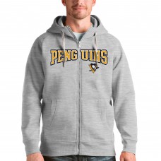 Толстовка на молнии Pittsburgh Penguins Antigua Wordmark Victory - Heathered Gray
