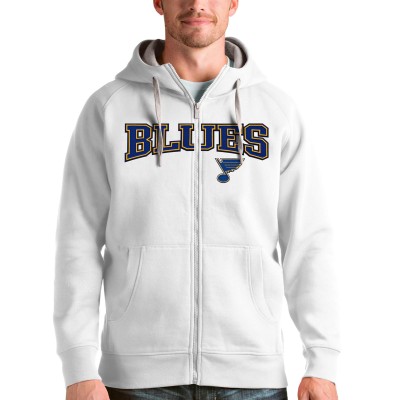 Толстовка на молнии St. Louis Blues Antigua Wordmark Victory - White