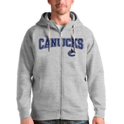 Толстовка на молнии Vancouver Canucks Antigua Wordmark Victory - Heathered Gray