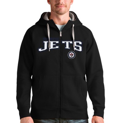 Толстовка на молнии Winnipeg Jets Antigua Wordmark Victory - Black