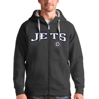 Толстовка на молнии Winnipeg Jets Antigua Wordmark Victory - Charcoal