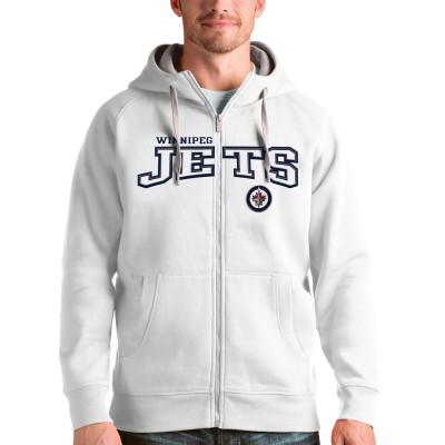 Толстовка на молнии Winnipeg Jets Antigua Wordmark Victory - White