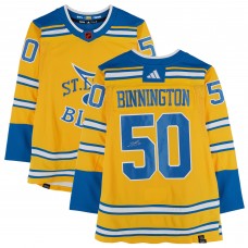 Jordan Binnington St. Louis Blues Autographed Fanatics Authentic 2022-23 Reverse Retro adidas Authentic Jersey