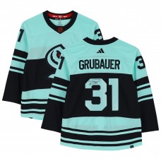 Philipp Grubauer Seattle Kraken Autographed Fanatics Authentic 2022-23 Reverse Retro Adidas Authentic Jersey