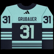 Philipp Grubauer Seattle Kraken Autographed Fanatics Authentic 2022-23 Reverse Retro Adidas Authentic Jersey
