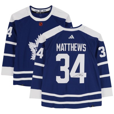 Игровая джерси Auston Matthews Toronto Maple Leafs Autographed Fanatics Authentic adidas 2022-23 Reverse Retro Authentic