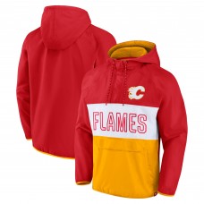 Куртка на короткой молнии Calgary Flames Fanatics Backhand Shooter Defender Anorak Raglan - Red/Gold