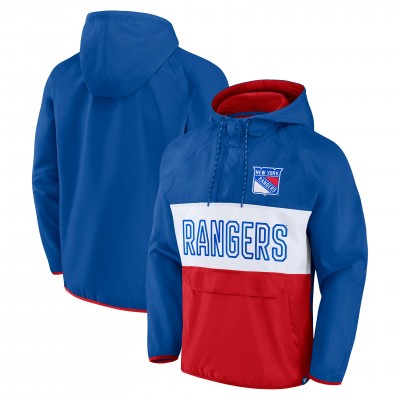 Куртка на короткой молнии New York Rangers Fanatics Backhand Shooter Defender Anorak Raglan - Blue/Red