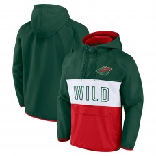 Куртка на короткой молнии Minnesota Wild Fanatics Backhand Shooter Defender Anorak Raglan - Green/Red