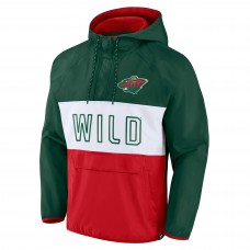 Куртка на короткой молнии Minnesota Wild Fanatics Backhand Shooter Defender Anorak Raglan - Green/Red