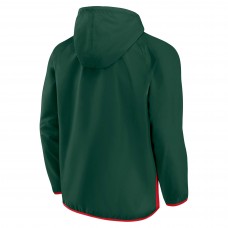 Куртка на короткой молнии Minnesota Wild Fanatics Backhand Shooter Defender Anorak Raglan - Green/Red