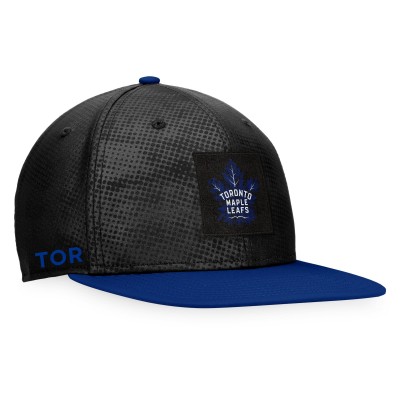 Toronto Maple Leafs Fanatics Black/Blue Authentic Pro Alternate Logo Snapback Hat