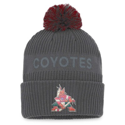 Шапка с помпоном Arizona Coyotes Authentic Pro Home Ice Cuffed - Charcoal