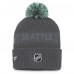 Шапка с помпоном Seattle Kraken Authentic Pro Home Ice Cuffed - Charcoal