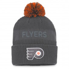 Шапка с помпоном Philadelphia Flyers Authentic Pro Home Ice Cuffed - Charcoal