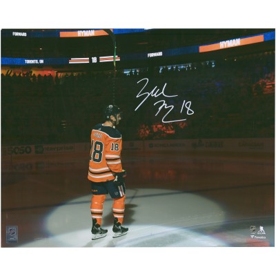 Autographed Edmonton Oilers Zach Hyman Fanatics Authentic 16 x 20 Opening Night Introduction Photograph