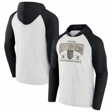 Mens Oatmeal/Black Vegas Golden Knights Collision Course Raglan Pullover Hoodie