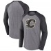 Calgary Flames Fanatics Heather Gray Special Edition Long Sleeve Tri-Blend Raglan T-Shirt