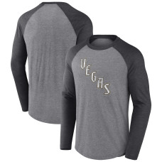 Футболка Vegas Golden Knights Fanatics Heather Gray/Black Special Edition 2.0 Long Sleeve Raglan Футболка Vegas Golden Knights Fanatics Heather Gray/Black Special Edition 2.0 Long Sleeve Raglan
