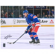 Autographed New York Rangers Adam Fox Fanatics Authentic 16 x 20 Blue Jersey with Puck Photograph Autographed New York Rangers Adam Fox Fanatics Authentic 16 x 20 Blue Jersey with Puck Photograph