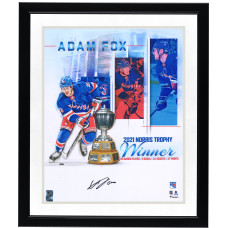 Фото с автографом New York Rangers Adam Fox Fanatics Authentic 16 x 20 2021 Norris Stylized