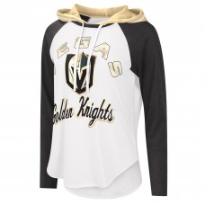 Vegas Golden Knights G-III Sports by Carl Banks Womens Sideline Raglan Long Sleeve Hoodie T-Shirt - White/Black