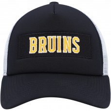 Boston Bruins adidas Team Plate Trucker Snapback Hat - Black/White
