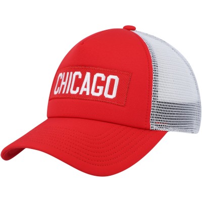 Бейсболка Chicago Blackhawks adidas Team Plate Trucker - Red/White