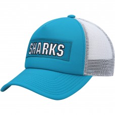 Бейсболка San Jose Sharks adidas Team Plate Trucker - Teal/White