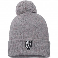Vegas Golden Knights adidas Womens Speckle Cuffed Knit Hat with Pom - Gray