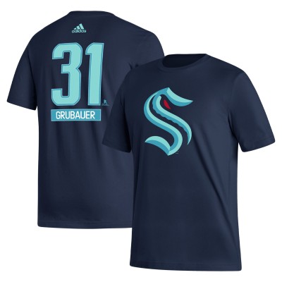 Футболка Philipp Grubauer Seattle Kraken adidas Fresh - Navy